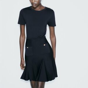 NWOT Zara Box Pleat Mini Dress